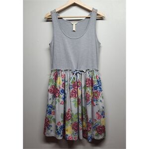 Matilda Jane Mini Dress Women Medium Gray Floral Sleeveless Girly Spring Casual